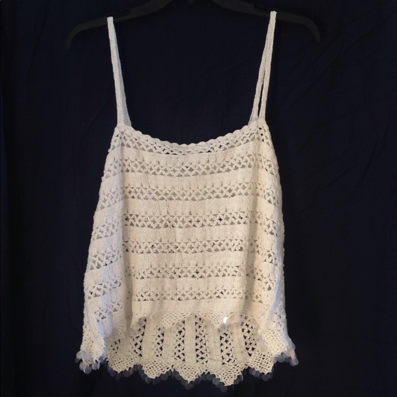 FINAL MARKDOWN Raiment Fashions Cami-Style Crocheted top medium - Picture 5 of 5